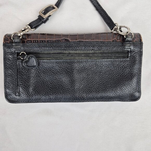 Brighton Bella Luna Crossbody Clutch Wallet Two Tone Black & Brown - Picture 2 of 16